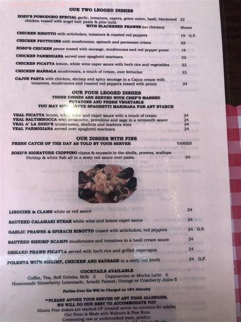 zozos reno|zozo's menu.